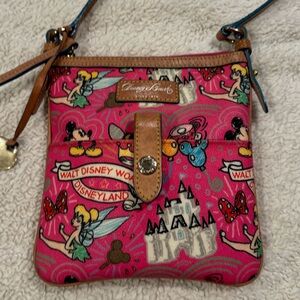 Disney Dooney and Bourke Colored Sketch Letter Carrier Crossbody - Pink.